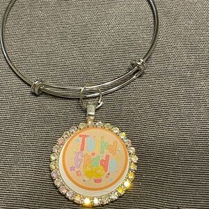 Silver Bracelet with Colorful Pendant